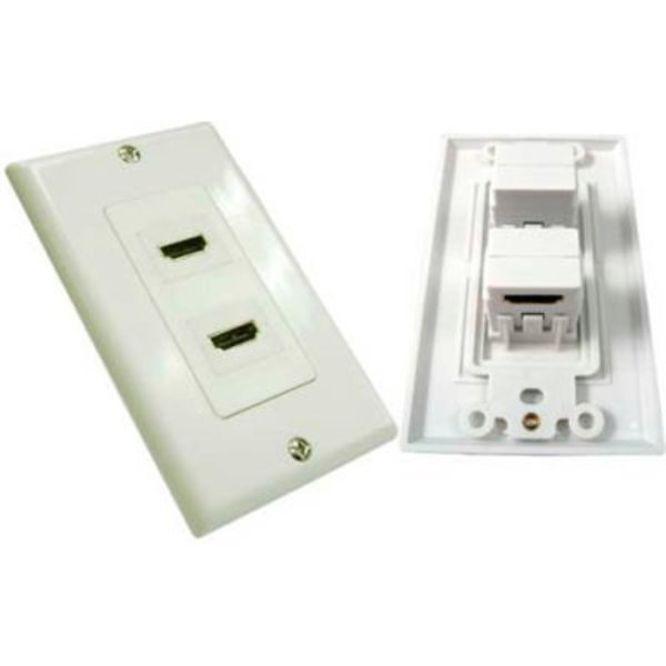 Chiptech, Inc Dba Vertical Cable Vertical Cable, 245-WP/2H/90, HDMI Decora Style Wall Plate - 2 Ports, 90 Degrees White 245-WP/2H/90